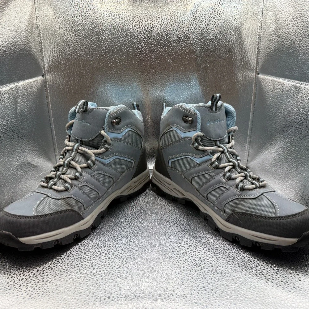 Size 9.5 Eddie Bauer Williamette Gray Blue Mens Mid Top Trail Hiking Boots‎